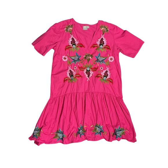ASOS Women’s Pink Embroidered Boho Dress Size 10 US (14 UK, 42 EU) - Picture 2 of 8